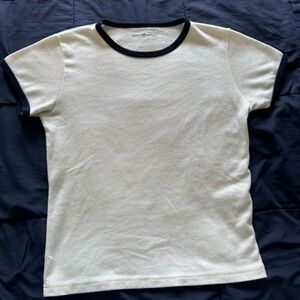 Brandy Melville Cream & Navy Top